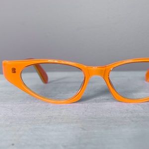 NEW +1.50 Acetate Reading Glasses Cat Eye Orange Kiwi Unique Retro Vintage 1990s